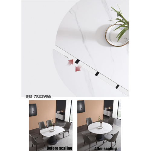 Rock Slate Plate extendable Dining Table Set