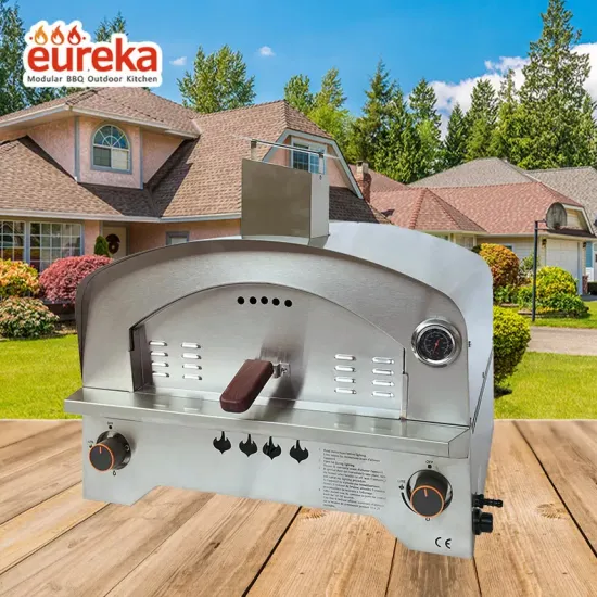 Wholesale backyard kitchen easily cleaned stainless steel outdoor table top gas pizza oven for home use