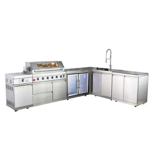 Customized Outdoor Kitchen Cabinet Gas BBQ Grill Stainless Steel 304 Smokeless BBQ Kitchen Island