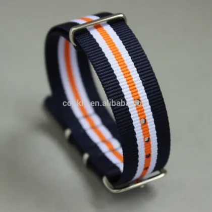Customed Nylon watch strap with polished hardware