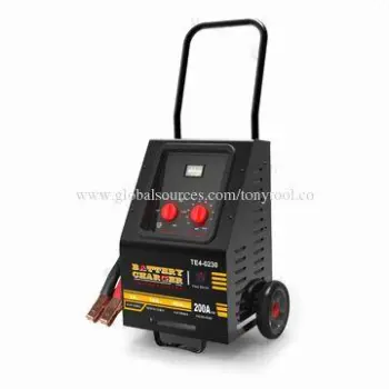 Car battery charger, fast charge and emergency engine start, 40A maximum charging current