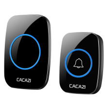 CACAZI Newest LED Smart Doorbell Waterproof 300M Remote Mini Wireless Door bell 38 Chimes 20-85dB EU plug Door Ring