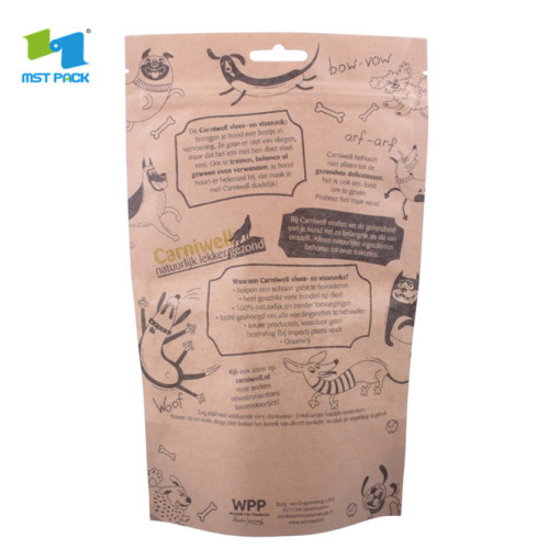 custom logo resealable kraft paper pet food zip lock bag for freezer