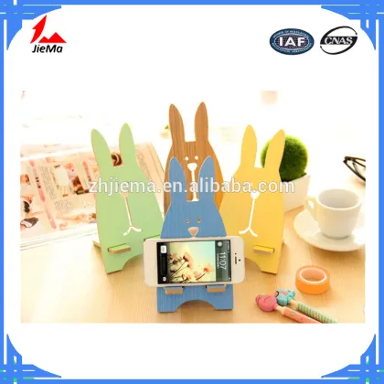 Creative Korean wooden rabbit mobile phone holders OK stand for mobile phone