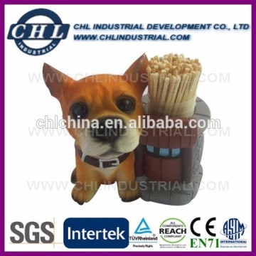 Automatic dog shape resin toothpick holder
