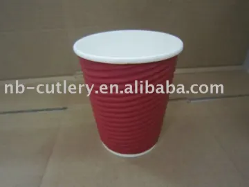 16oz double-wall ripple paper coffee cup