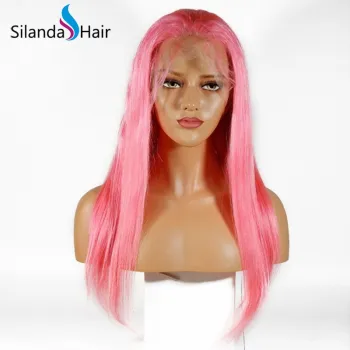 Silanda Hair Pink Silky Straight Brazilian Remy Full Lace Human Hair Wigs