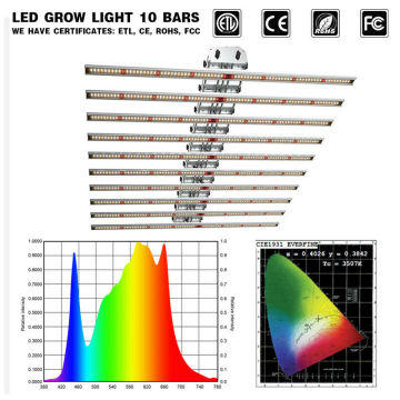 Espectro completo personalizado 10 barras 800W Grow Light