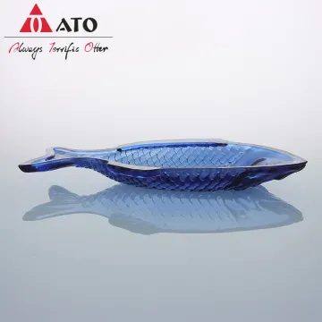 ATO Fish Shaped Glass Dinner Plate Glass Plate