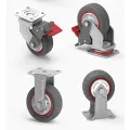 5 Zoll rotes Pu Caster Wheel ruhig rennen