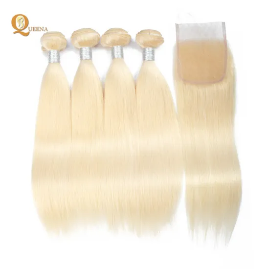 Fuxin brazilian hair 40 inch human hair straight 613 hair bundles with closure
