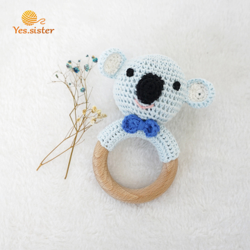 Crochet Baby Teething Toys With Wooden Ring