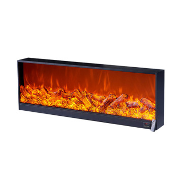 Modern White Marble Wall-Mounted Electric Fireplace