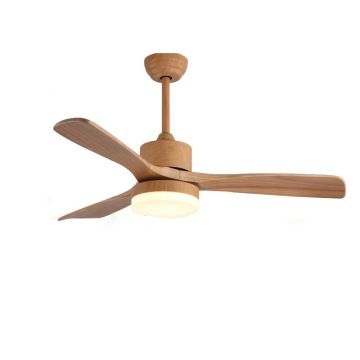 Modern Simple Design 220V LED -houten plafondventilator met dimbare afstandsbediening voor residentiële slaapkamers