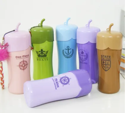 BPA Free Plastic Kids Vacuum Flask Water Bottle with Cup