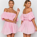 Women's Puff Sleeve Off Shoulder A Line Dress