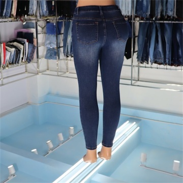 Ladies Blue Washed Jeans Fashion