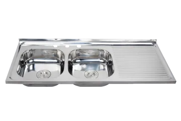 1.2m drawing press stainless steel in kitchen sink / double bowl single drain board