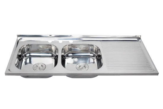 1.2m drawing press stainless steel in kitchen sink / double bowl single drain board