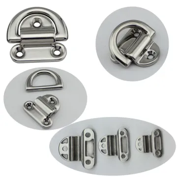 Marine Hardware tie down folding eye pad stainless steel 316