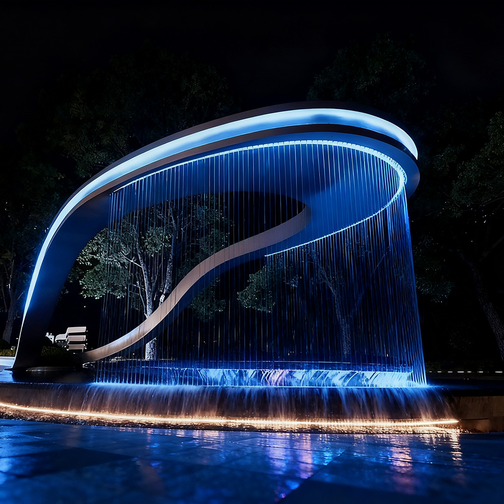 water wall water feature