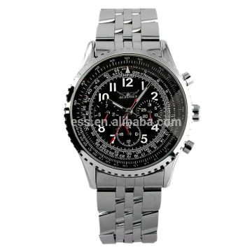 New Gents Black Dial Self-Wind Up Mechanical Aviator Watch