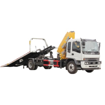ISUZU flatbed wrecker with 3.2tons crane