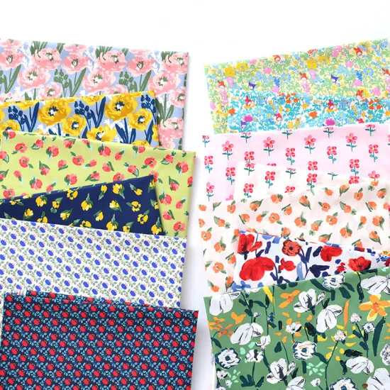 100% Cotton Poplin Flower Pajama Fabric: Vibrant Designs for High-Quality Sleepwear