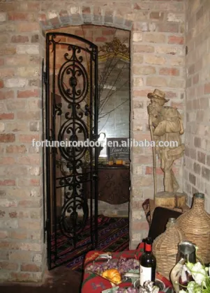 single cellar iron door with beautiful scroll works