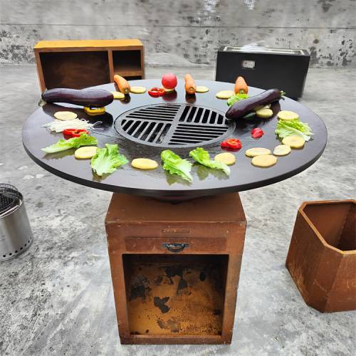 Outdoor Charcoal BBQ Grill Commercial corten barbecue charcoal bbq grill Manufactory