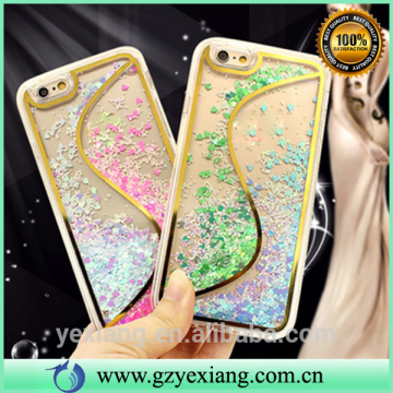 Cell phone accessories double color s shape quicksand phone case cover for moto g2 back cover case