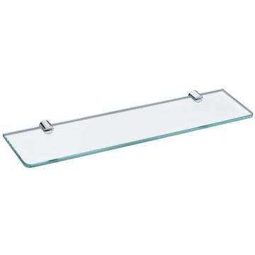 Estante de vidrio simple con soporte de vidrio templado transparente