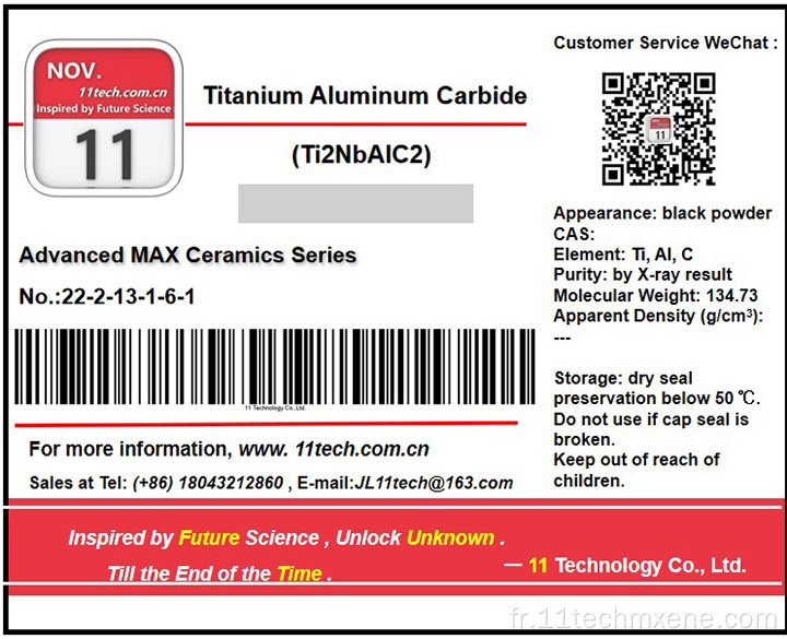 MXENE TI2NBALC2 POUDRE NOIR