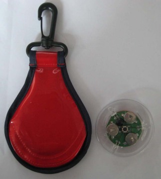 Reflective-Flash-Light With Ball Chain, Hook or Safety Pin