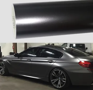 satin metallic dark grey car wrap vinyl