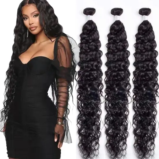 Hanfan Raw Indian Hair Directly From India Virgin Water Wave 100 Human Hair Weave Unprocessed Cuticle Aligned Hair