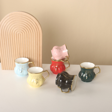 Nordic Decal Ceramic Mugs - Fine Color Glazed Coffee & Tea Cups