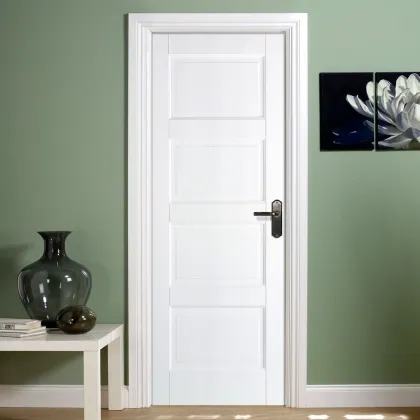 Black Composite Solid Wood Panel Doors with Simple Design