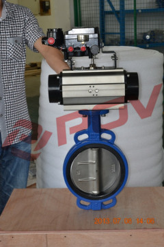 Pneumatic positioner wafer type butterfly valve for flow control