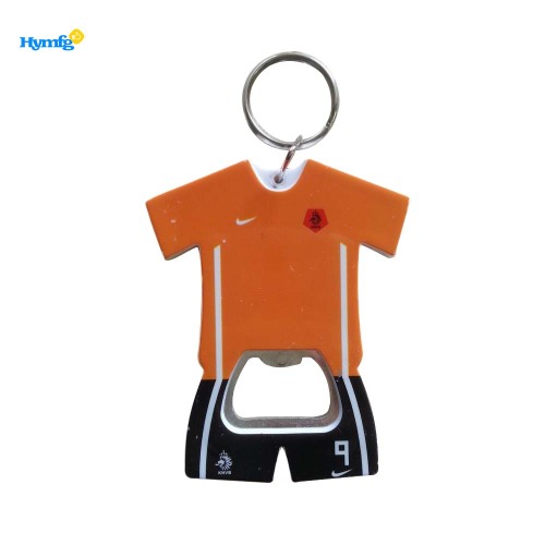 Plastic T-Shirt Shaped Beer Bottle Opener With Keychain