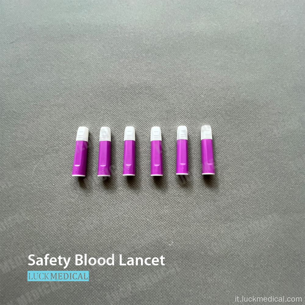 Tipo di penna di sicurezza del sangue attivato dal pulsante