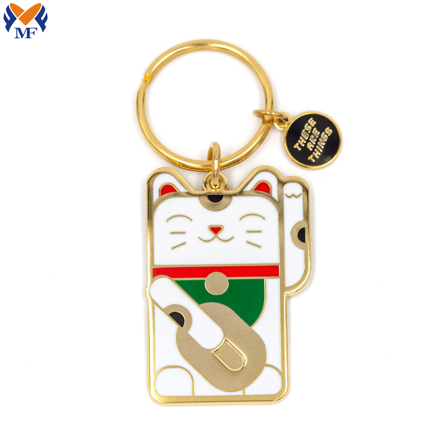 Lucky Cat Enamel Keychain