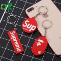 Chaveiro personalizado da borracha de silicone do Keyring da letra / número