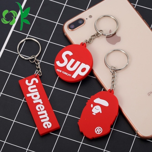 Surat tersuai / Nombor Keyring silikon Getah Keychain