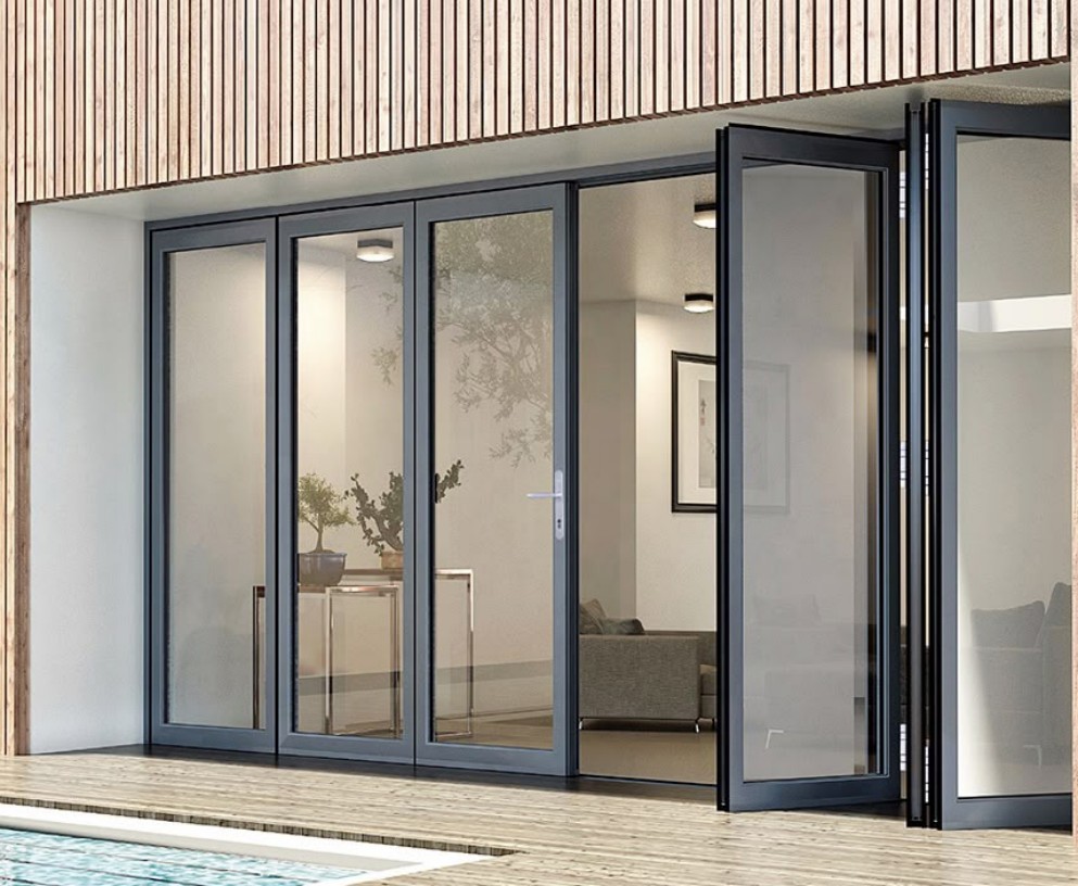 aluminium grey bifold doors