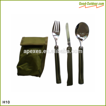3 Piece Foldable Senior Stainless Steel Travel Cutlery Set