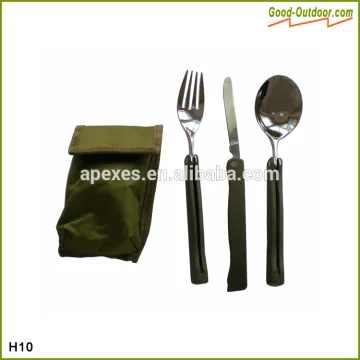 3 Piece Foldable Senior Stainless Steel Travel Cutlery Set