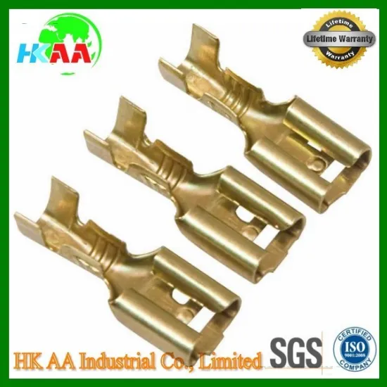 OEM stamping parts metal clip, brass battery clip, battery spade connectors female