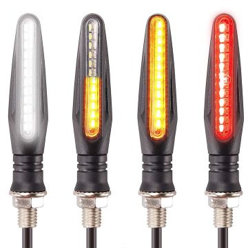 Luce di segnale di svolta motociclistica: lampeggiatore di coda pieghevole sfarfallio a LED