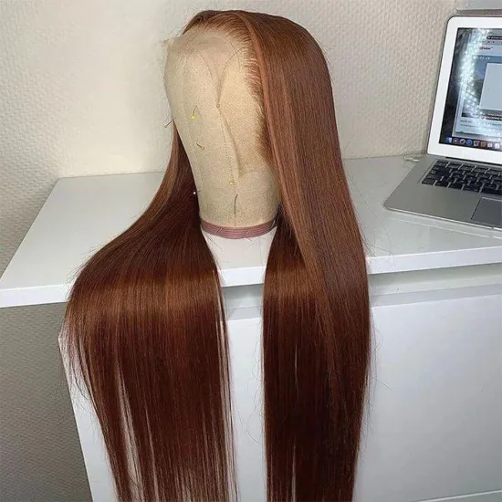 Glueless 13x4 HD Full Lace Frontal Wig - Red Colored 13x6 Bone Straight Lace Front